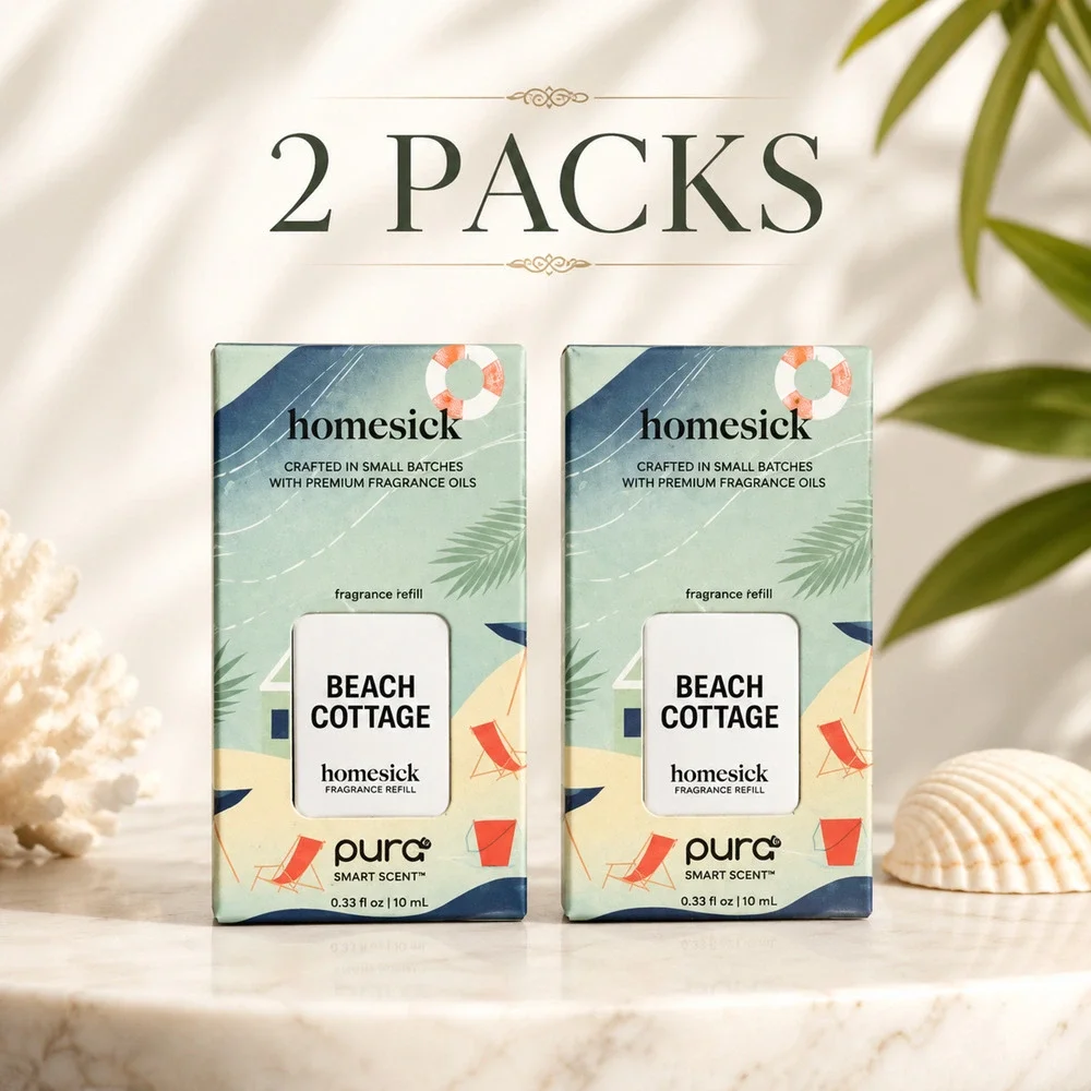 Pura Smart Scent Homesick Beach Cottage Fragrance Refill 2 Pack 10mL New